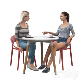 Girls in a cafe